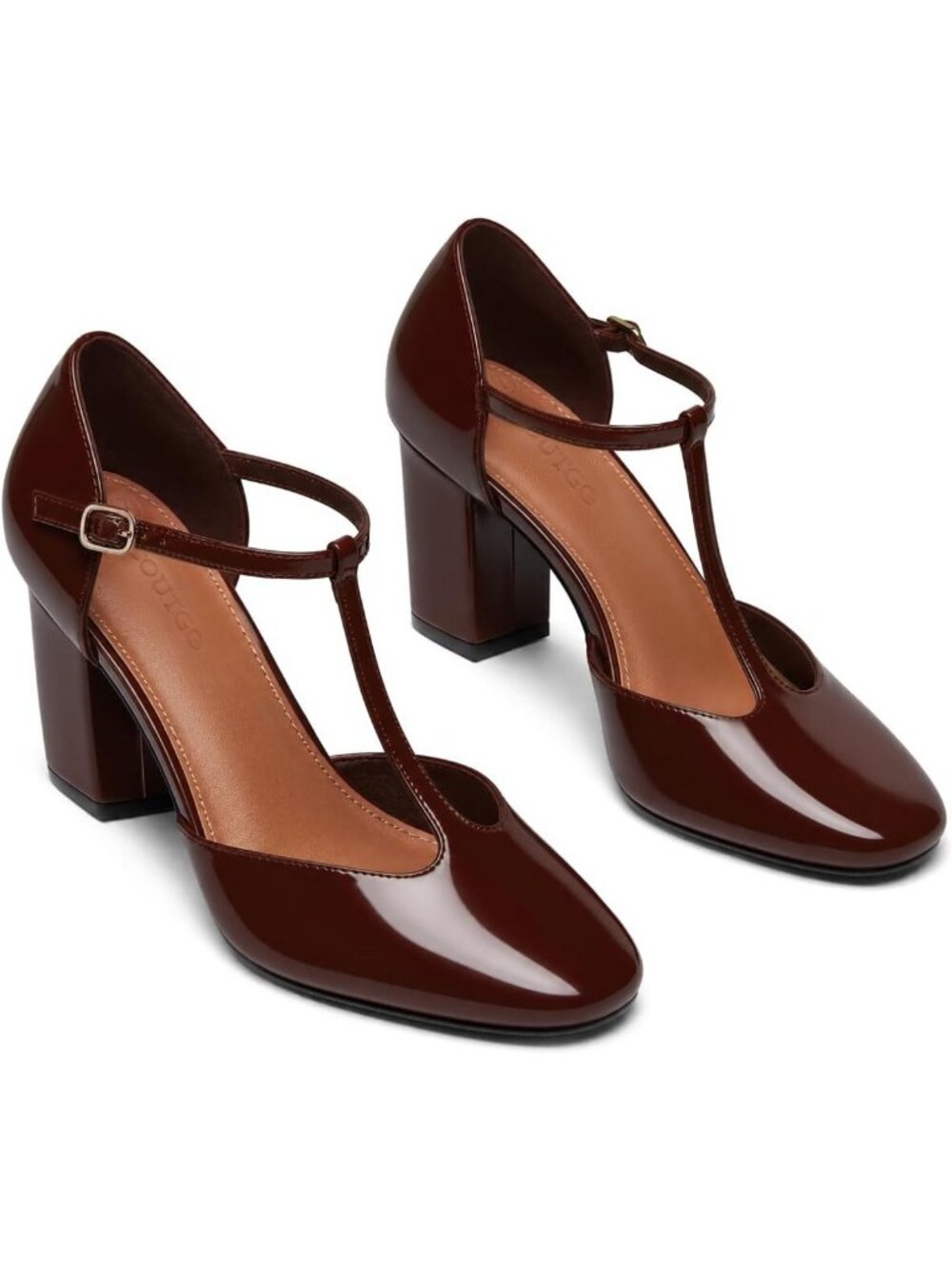 Vintage-Inspired Chunky Heels, T-Strap Mary Jane Pumps, Closed Toe Ankle Strap